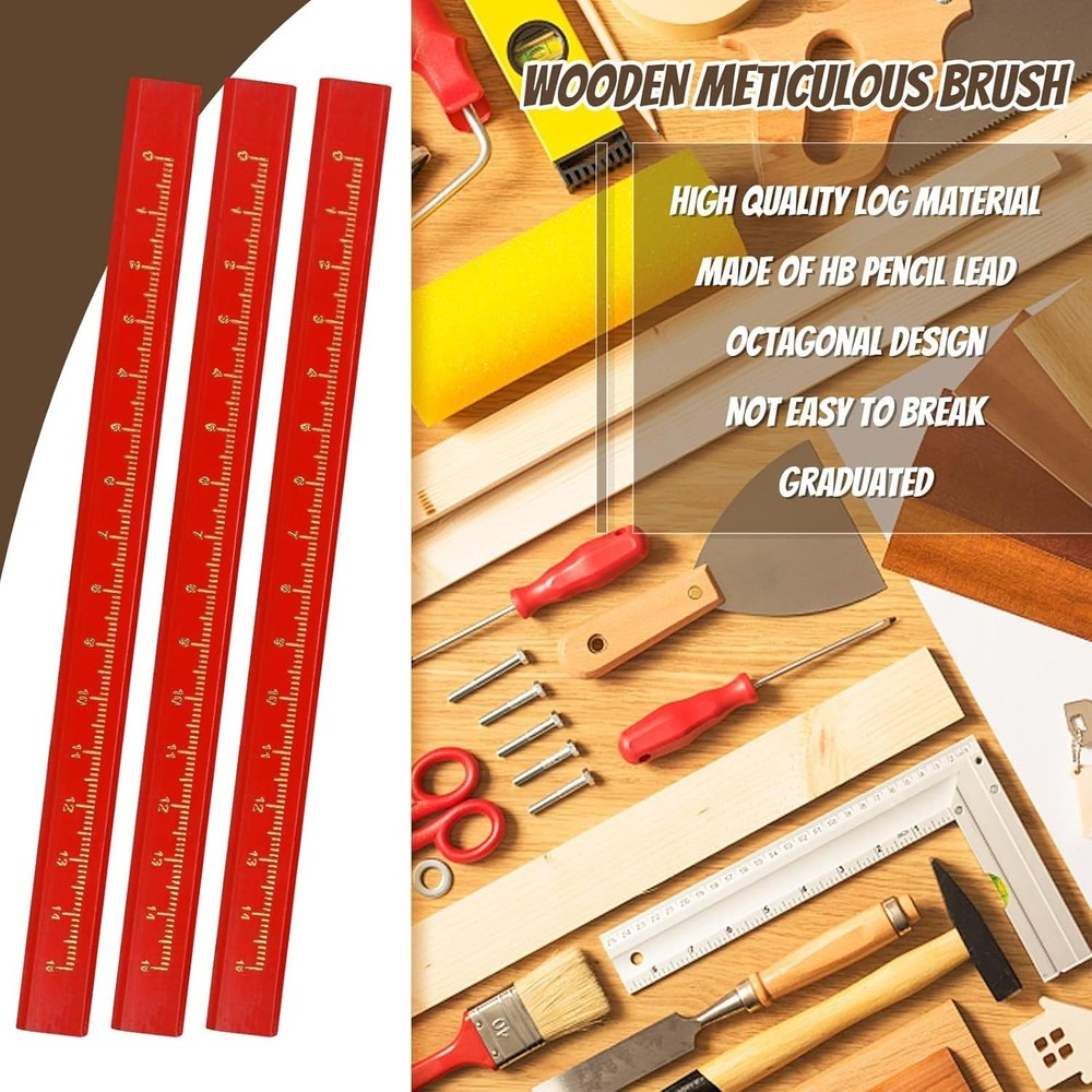 100 Pcs Durable Octagonal Carpenter Pencils - Perfect for Woodworking & Scribing