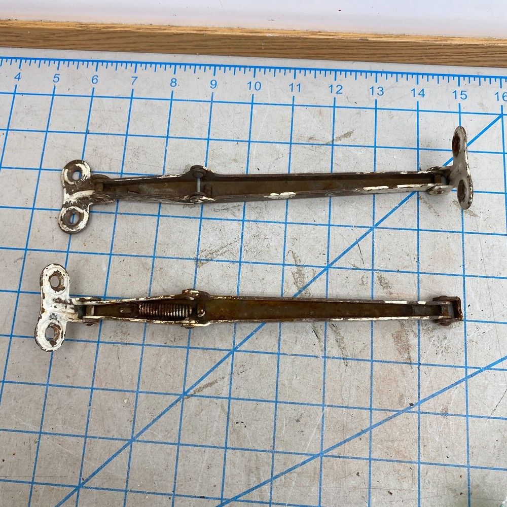 2x Vintage Universal Lid/Door Hinge Support Bracket Unknown - Broken