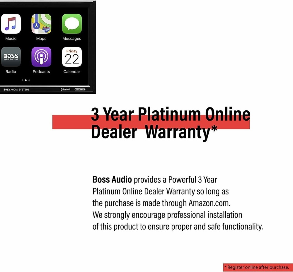 BOSS BVCP9700A Double 2 DIN 7" Car Stereo Apple Carplay Android Auto Bluetooth