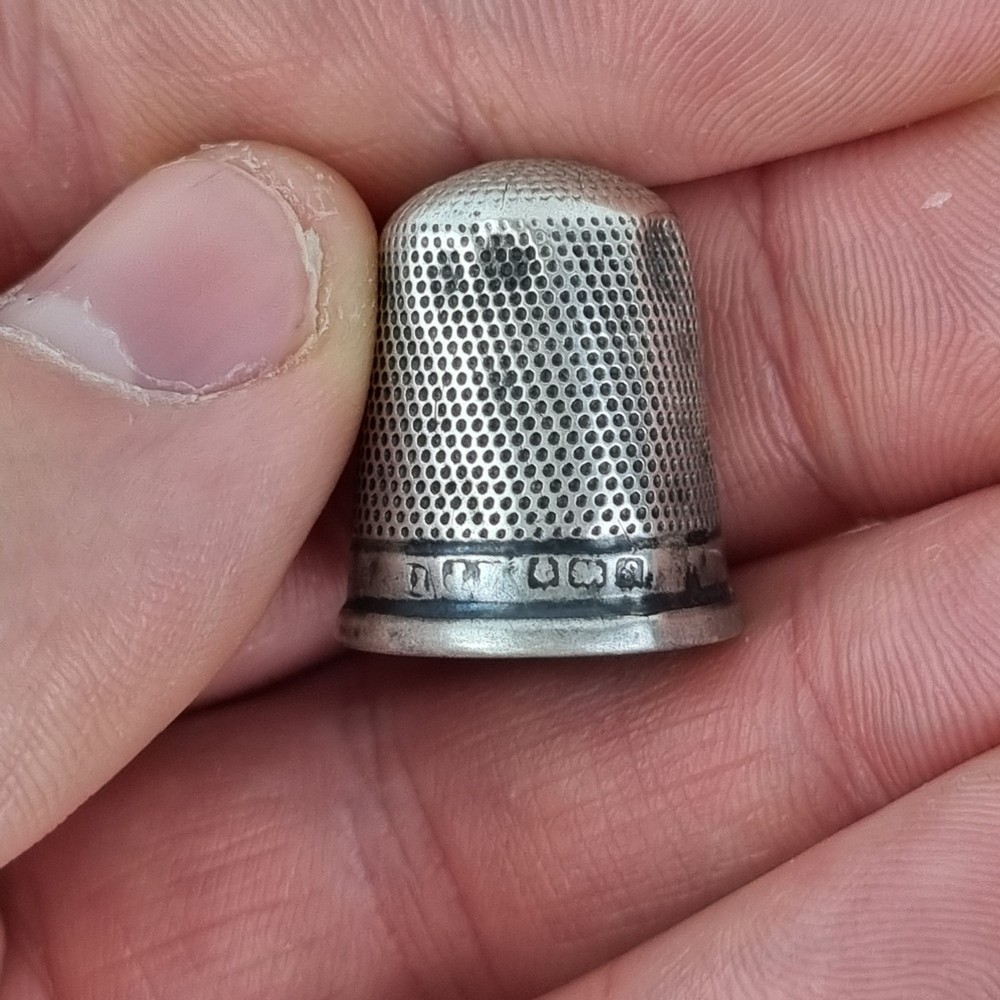 Antique Solid Silver Thimble Birmingham 1905 James Fenton