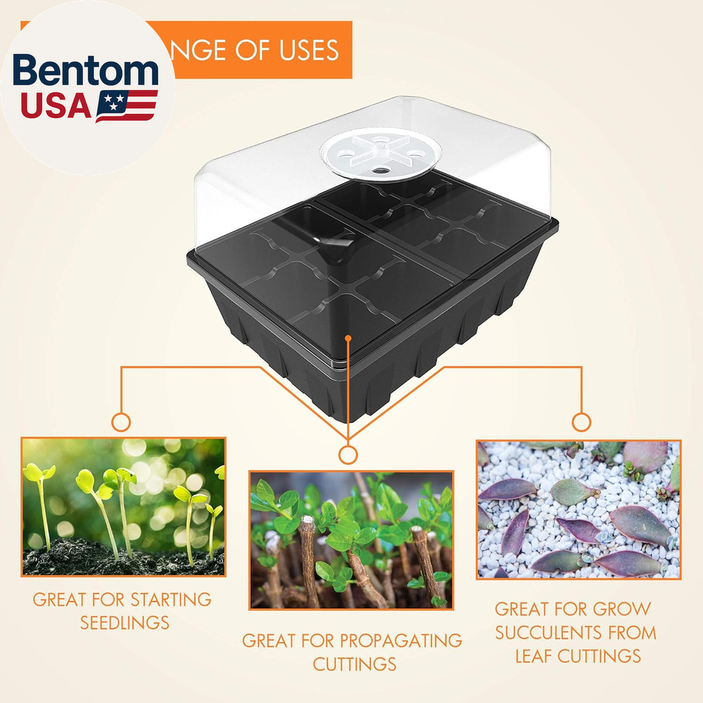 3 Pack Seed Starter Tray Germination Kit, Seed Starter Kit with Adjustable Humid