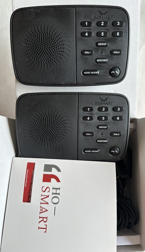 Ho-Smart Black 2 Way Communication Home Full Duplex Wireless Intercom 2 Units