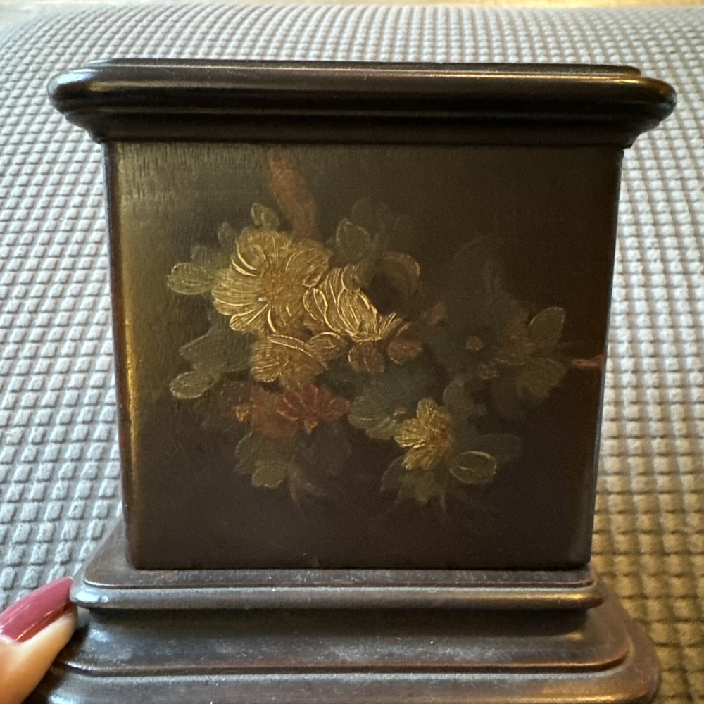 Antique Painted Wood Cigarette Dispenser
