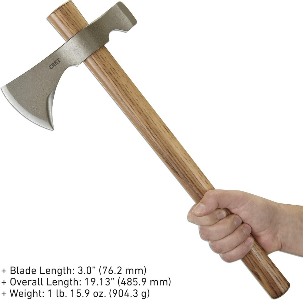 Rugged Forged Versatile Tomahawk Axe: Carbon Steel Blade, Hickory Handle