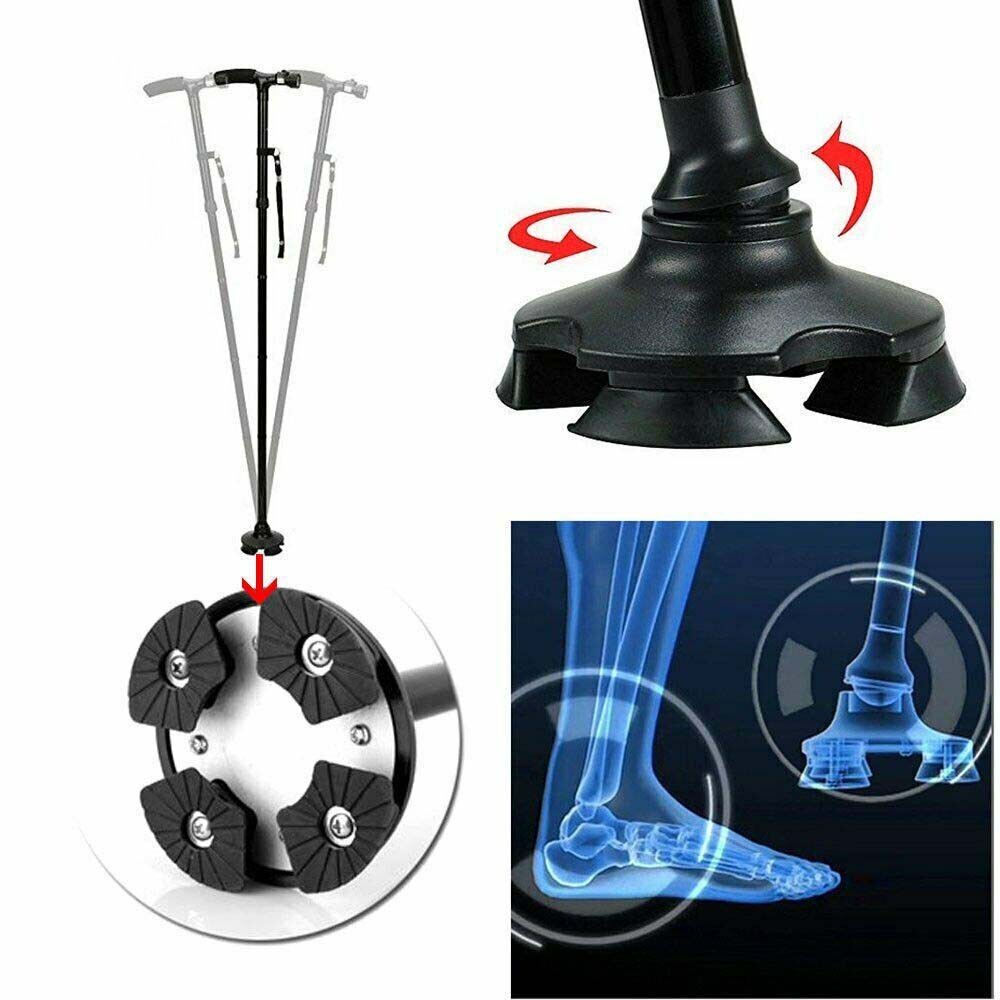 Lightweight Folding Walking Cane Collapsible Adjustable Walking Stick With LED