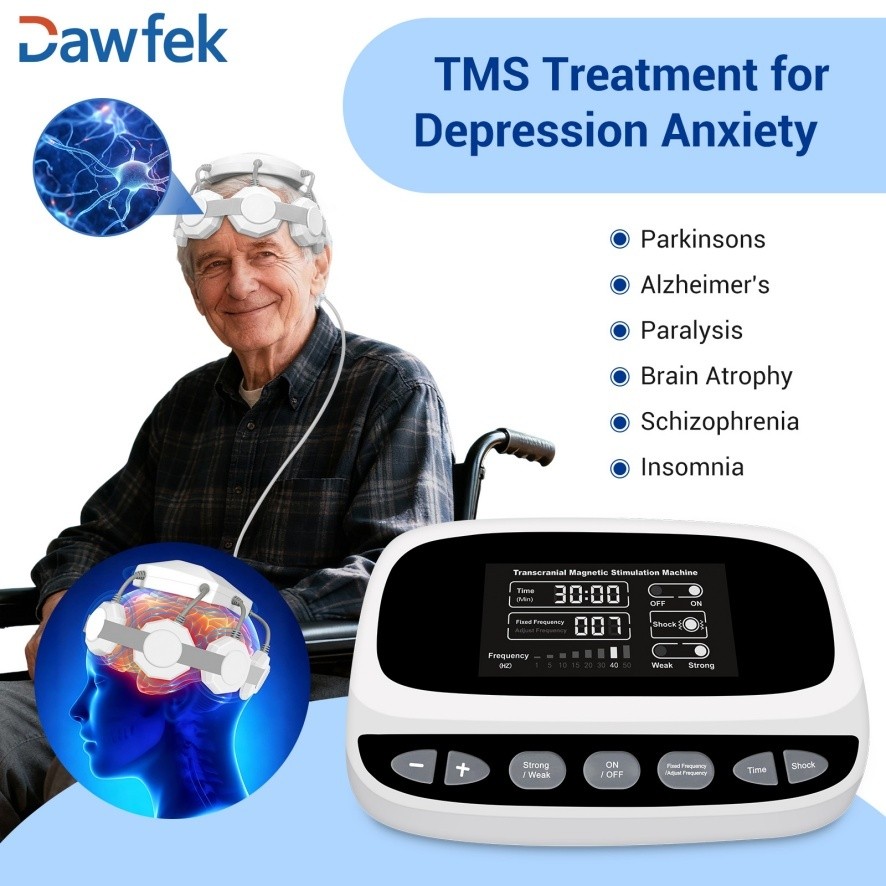 Transcranial Magnetic Stimulator TMS Brain Therapy Device Modulate Brain Activit