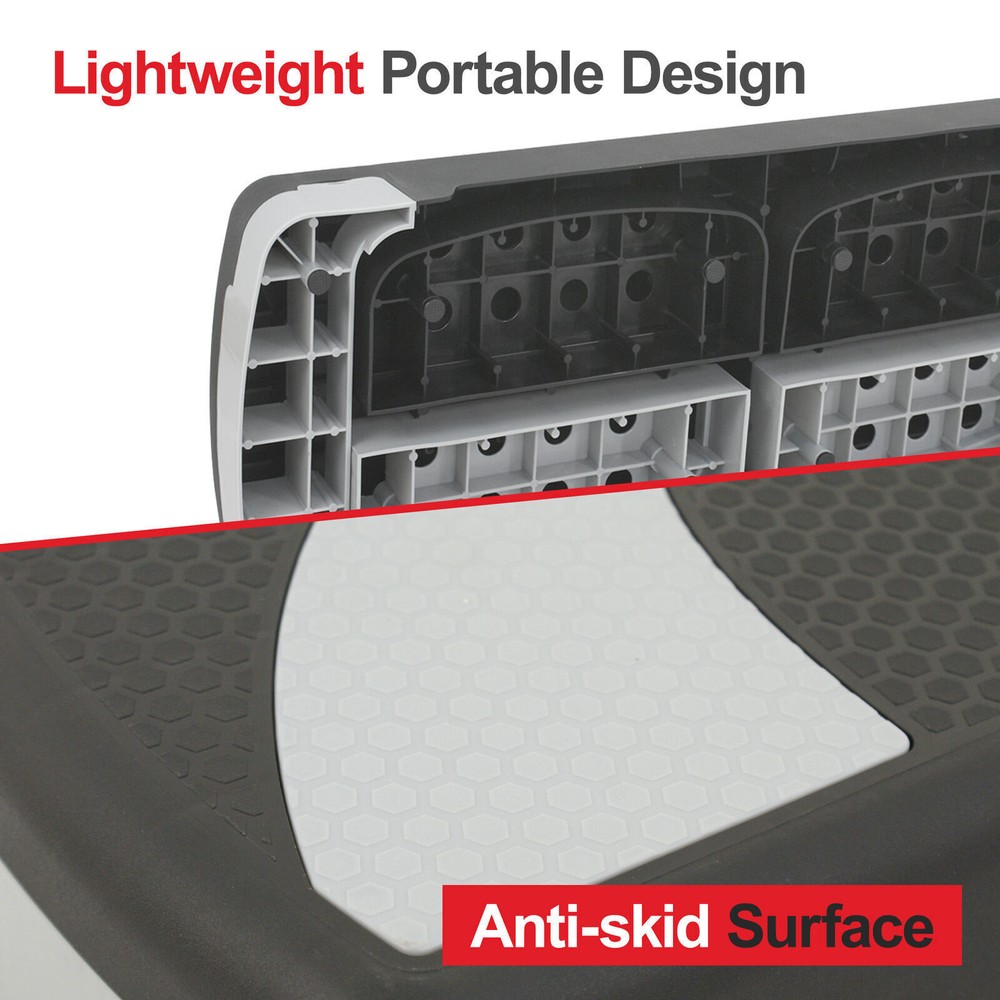 16"/28"/31"/43" Adjustable Exercise Step Platform Non Slip Surface w/ Risers