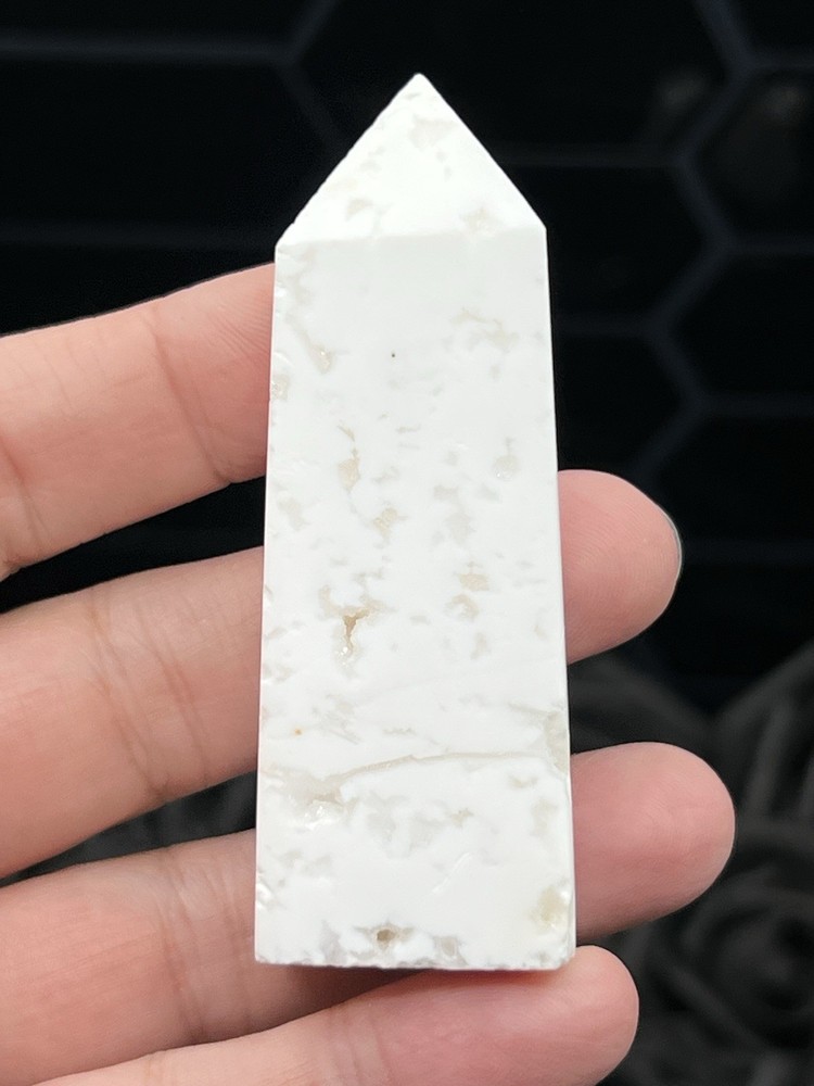 Natural White Agate Points Druzy L@@K Free ship & Gift