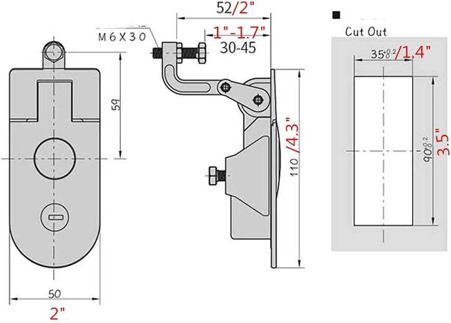 Flush Mount Compression Latch 2pc Key Locking