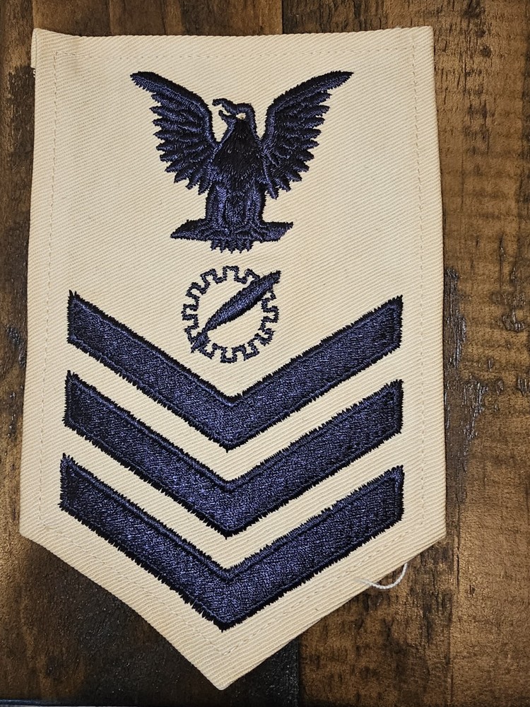 WWII Navy Chevron Tan 1st Class Processing Technician Rate Patch L@@K!!!