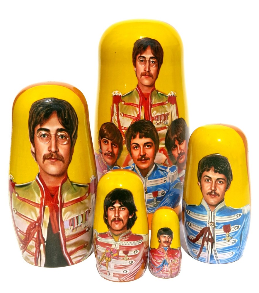 Beatles SGT. Pepper's 5 PC Russian Style Nesting Dolls, Stacking Egg Toy Set