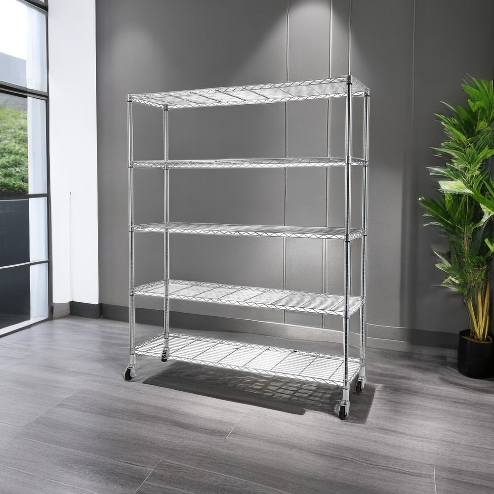 Practical Portable Storage Shelving, 5-Tier Storage Shelf, Storage Rack & Unit