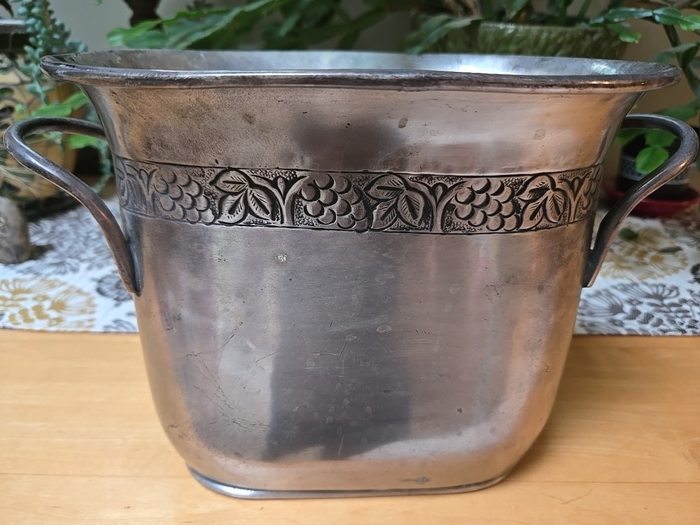 Pottery Barn Decorative Metal Container, Double Handles
