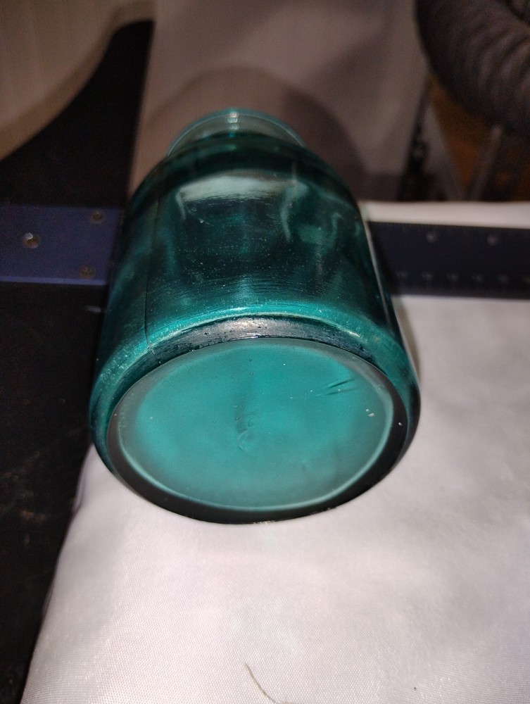vtg. blue glass bottle