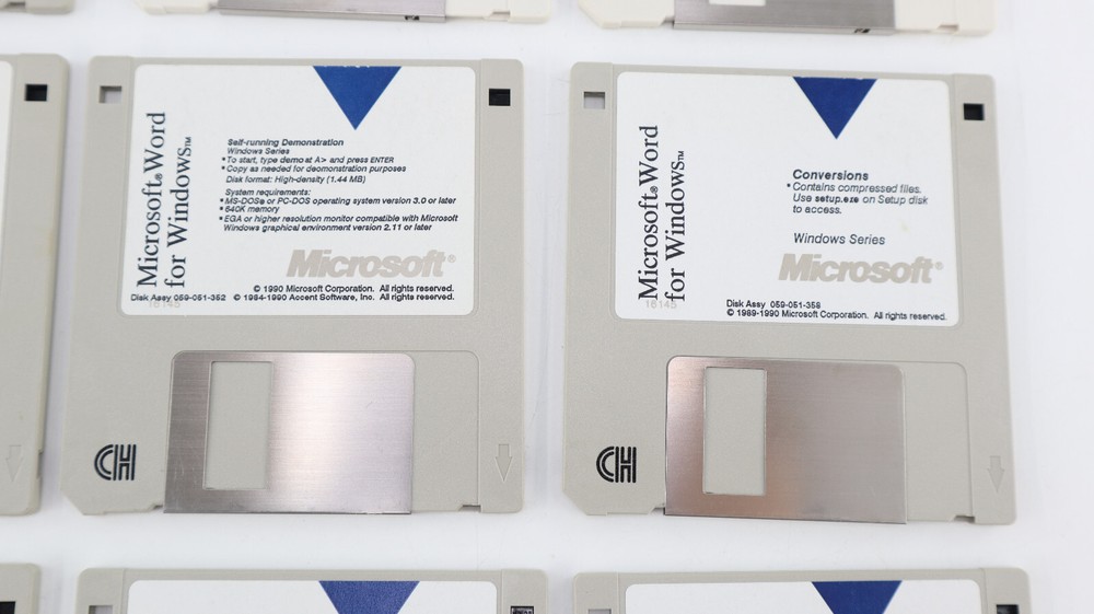 Microsoft Word for Windows, Paintbrush, Mouse Setup Disk Lot 3.5" Floppy 1990