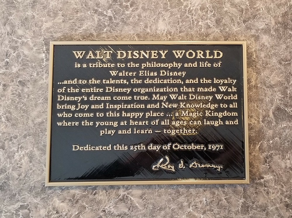 13" Disney World Dedication Plaque Replica Inspired Sign