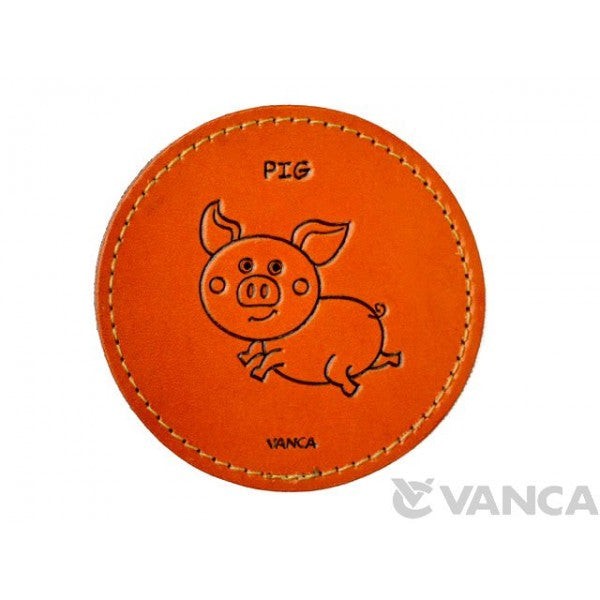 Leather Coaster Pig