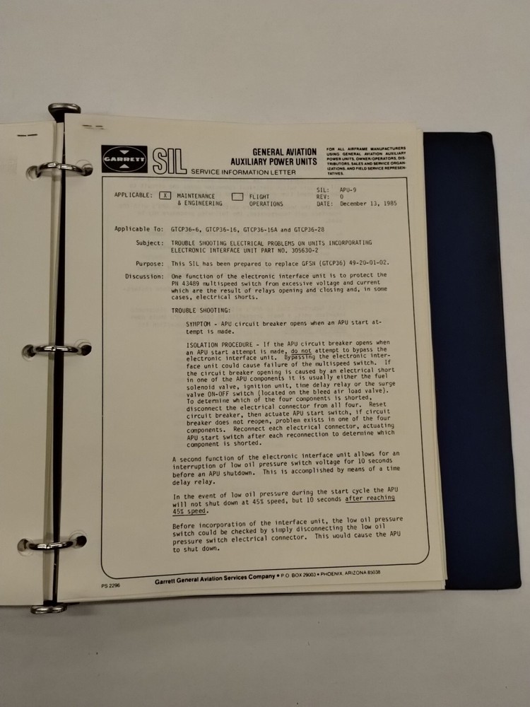 Garrett Service Information Letters 1987-90-Original