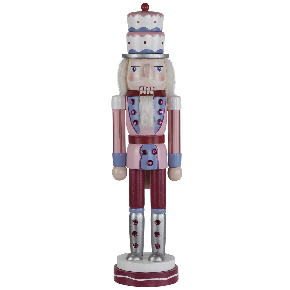 Northlight Cake King Nutcracker Christmas Figure - 14" - Pink and Blue