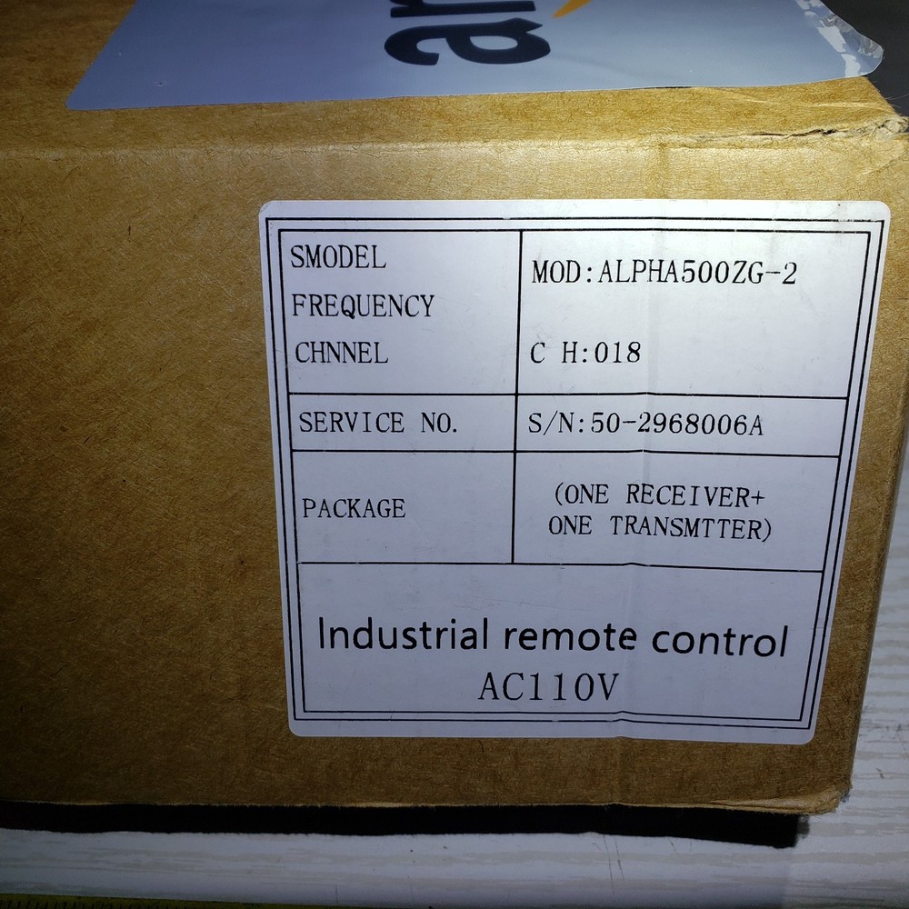 Industrial Remote Control Model ALPHA500ZG-2 New Open Box Read Description