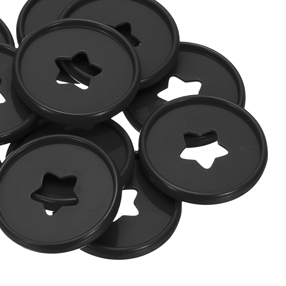 35mm Plastic Book Binding Discs, 33 Pack Expansion Discs Star, Black