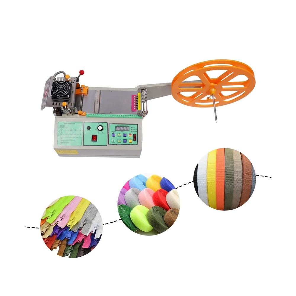 Automatic Hot Cold Tape Cutting Machine, 280w Webbing Cutter for Leather, Rib...
