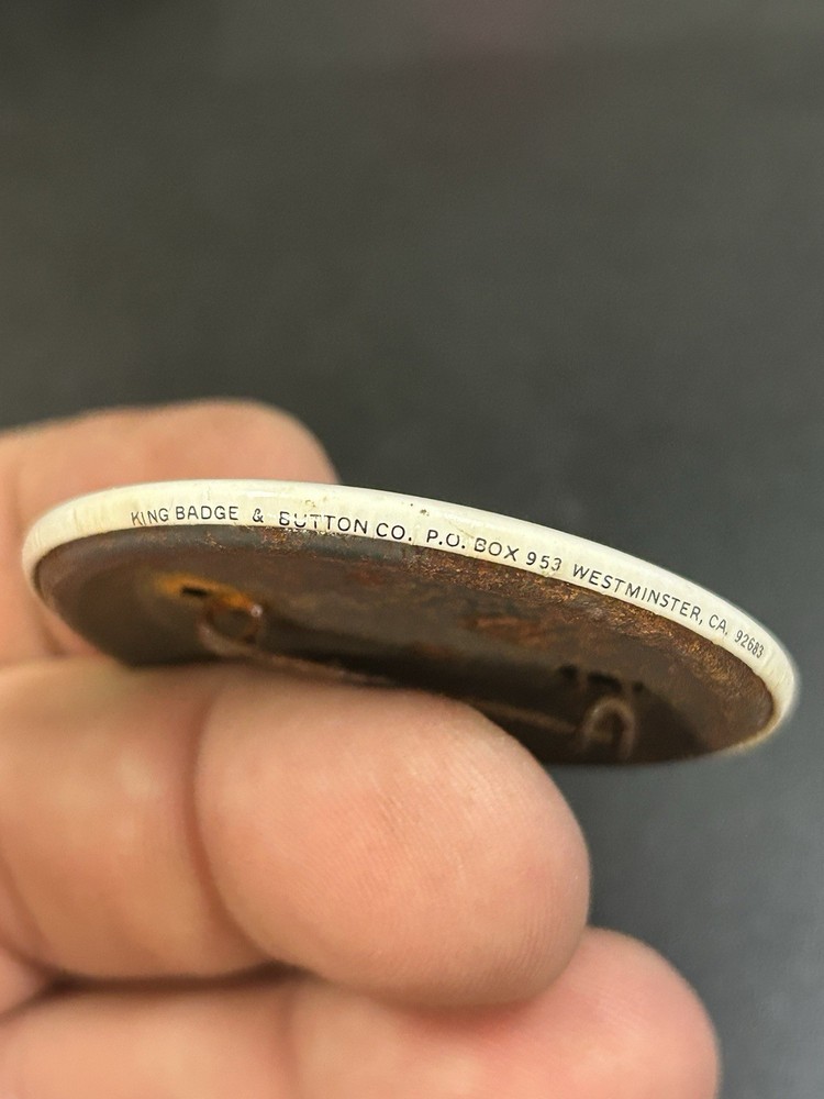 Vintage Hooker / Elwin Electronics CB Amplifier Advertisement Button 1970s