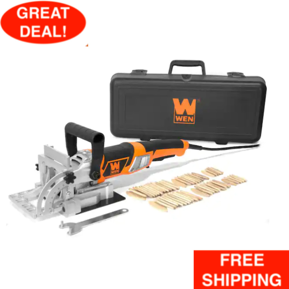 Plate & Biscuit Joiner 8.5 Amp W/ Case And Biscuits Adjustable Depth Stops