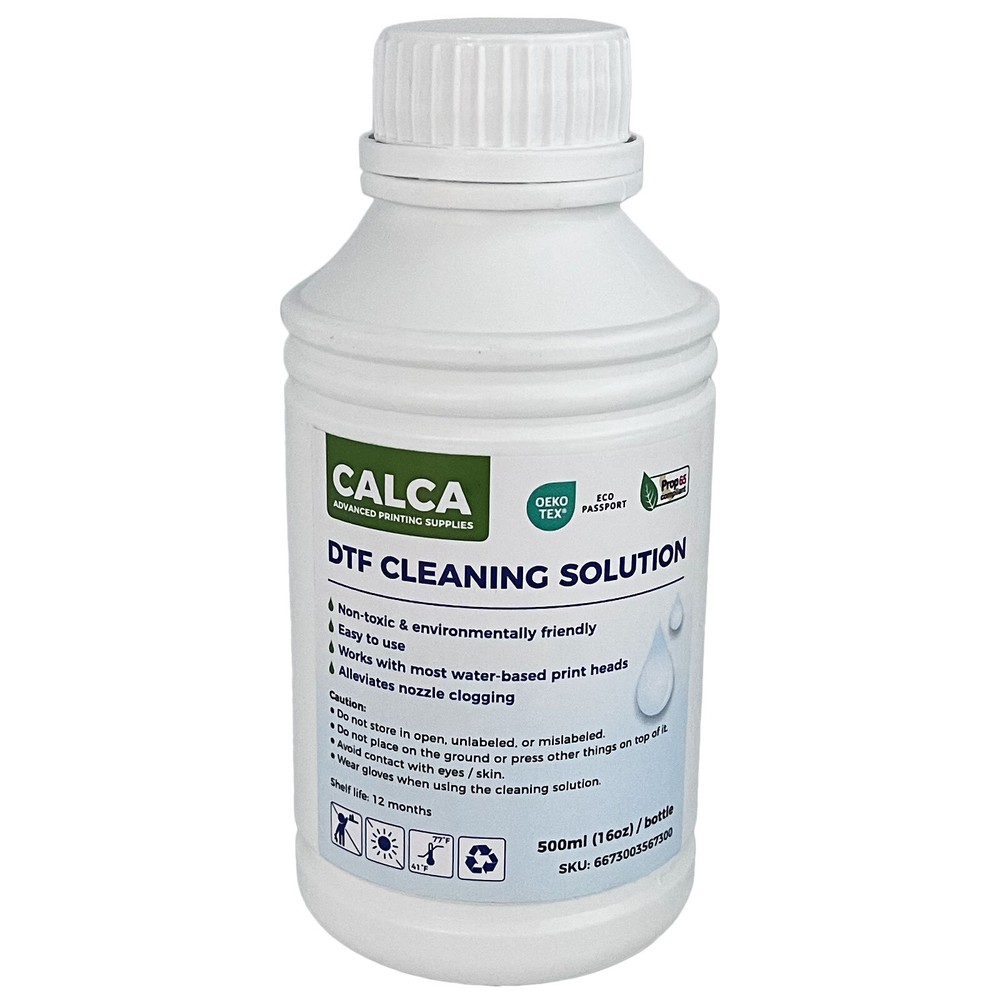 CALCA 500ML DTF Ink Cleaning Solution for Water-based Epson Printheads 16oz