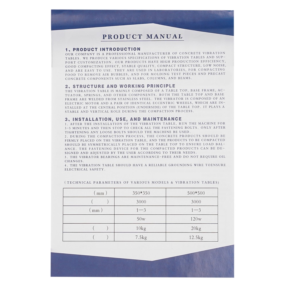 Small Concrete Vibration Table Vibrating Test Bench compactor Platform 120W