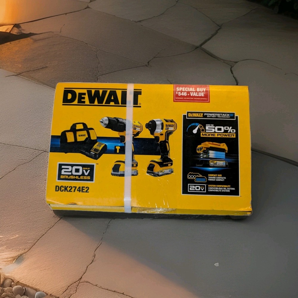 DeWalt DCK274E2 20v Brushless 2-Tool Combo Kit w/ 2 Power Stacks