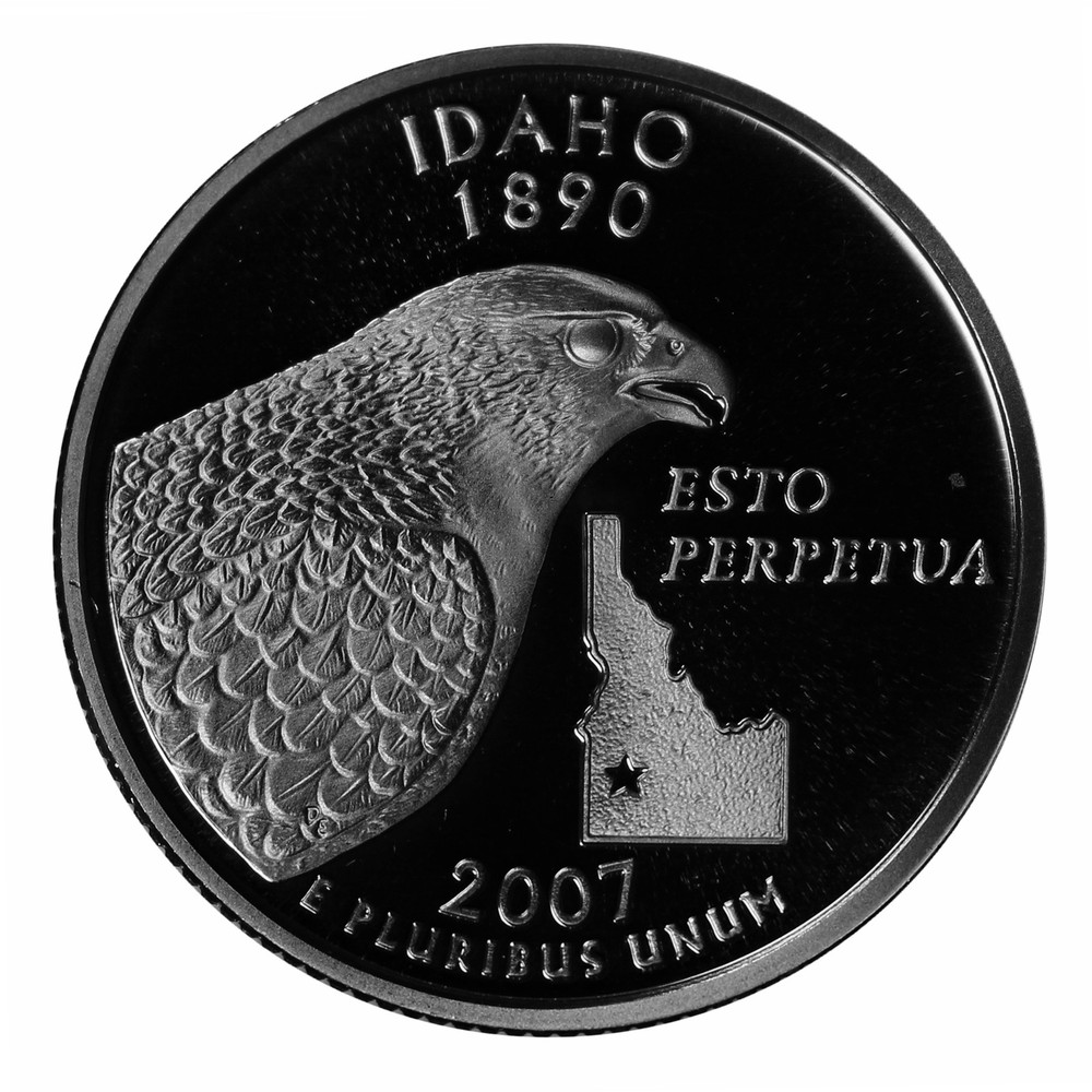 2007 S State Quarter Idaho Gem Deep Cameo Proof 90% Silver