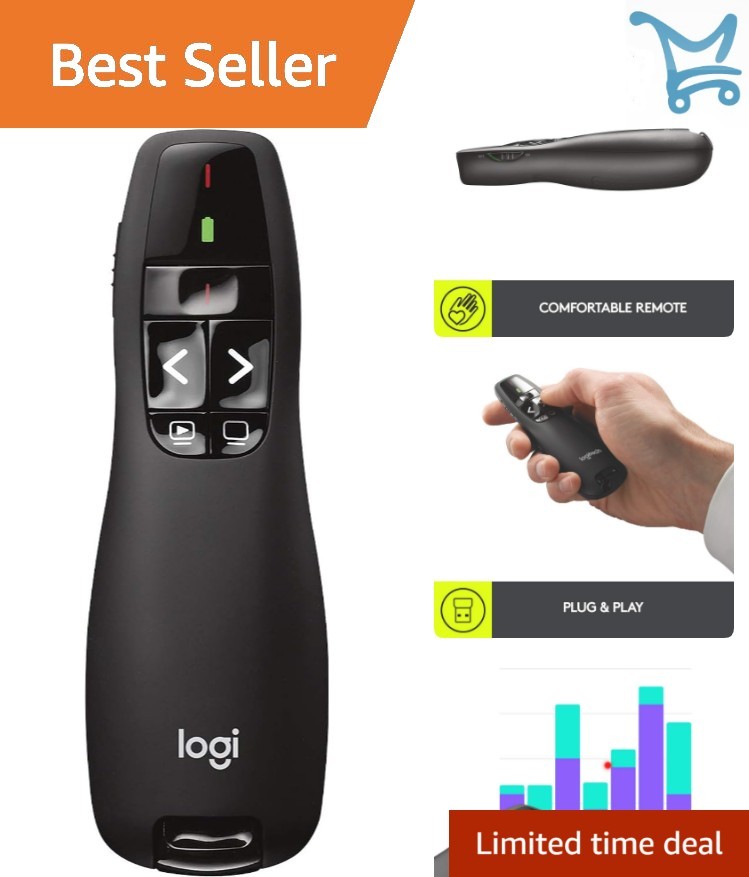 Wireless Presenter Clicker Laser Pointer Remote for PowerPoint Windows 10