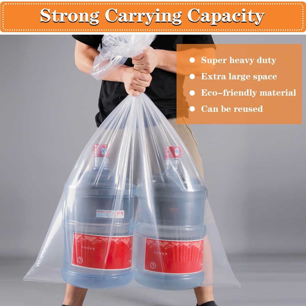 4 Pack Large Clear Plastic Bags, 40" x 60" Moistureproof Dustproof