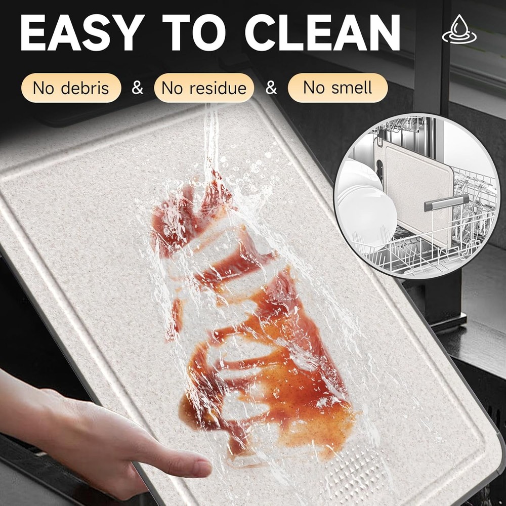 Double Sided Titanium Cutting Board Non Slip Dishwasher Safe