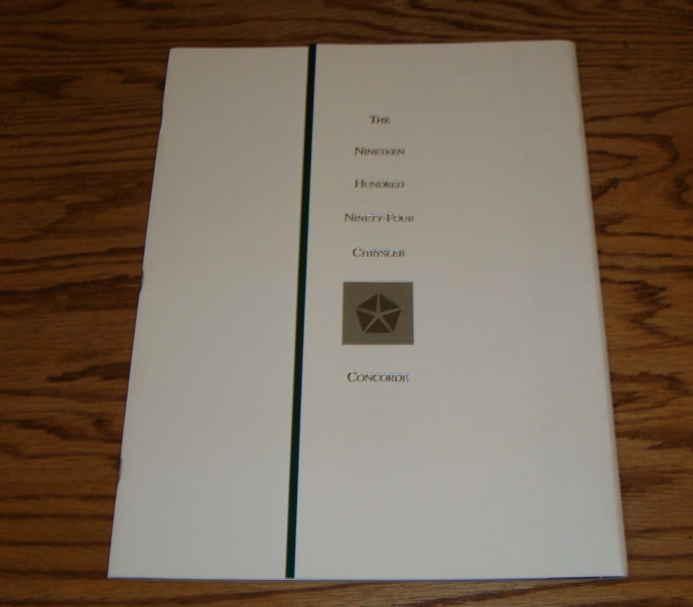 Original 1994 Chrysler Concorde Deluxe Sales Brochure 94