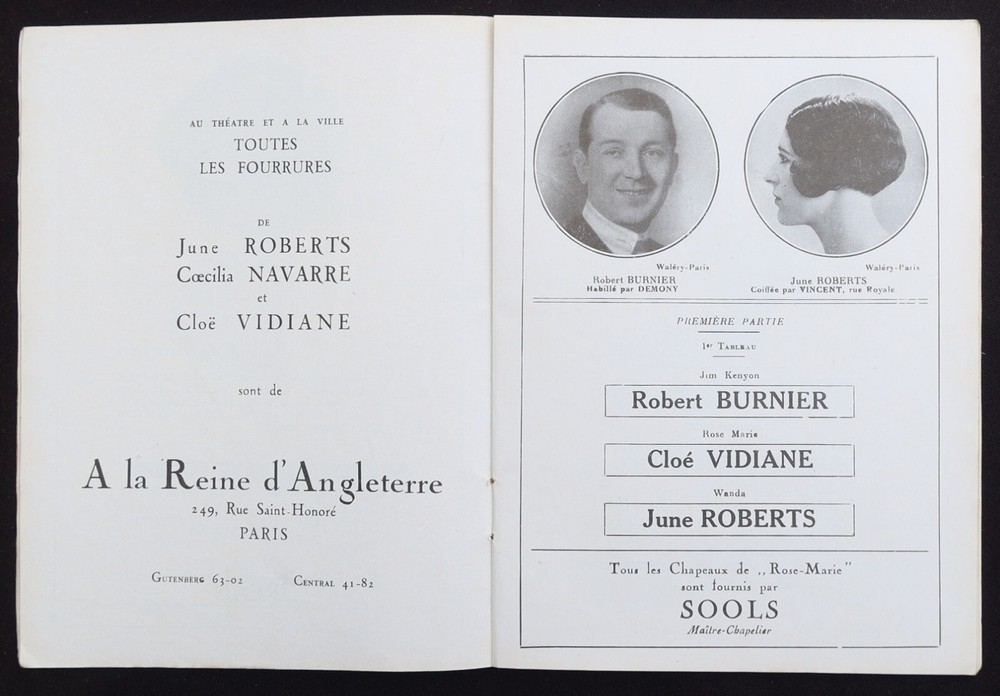1920 MOGADOR Rose Marie Art Deco Style Program
