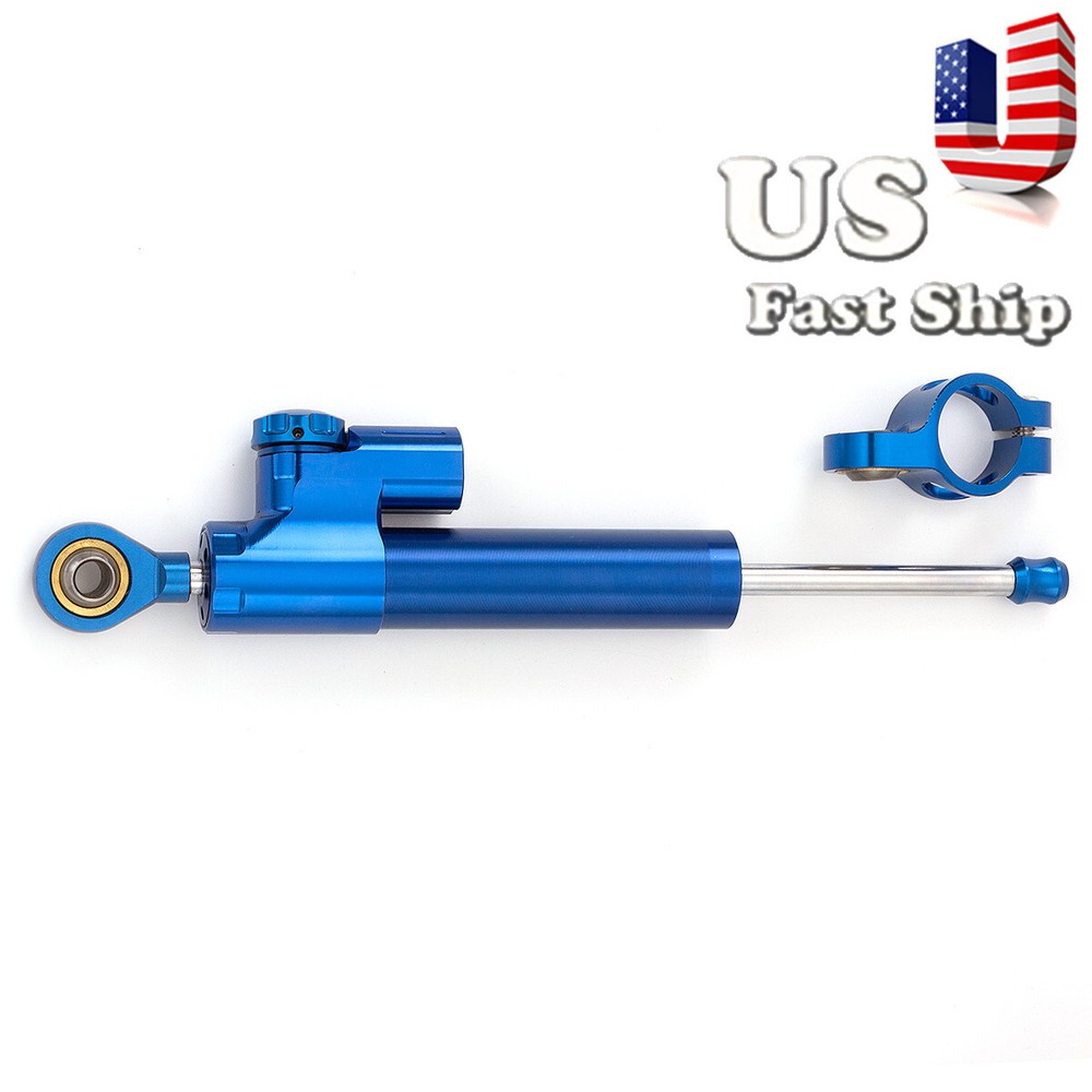 Motorcycle Steering Damper Linear Stabilizer Universal Safety Control Blue 1xpcs