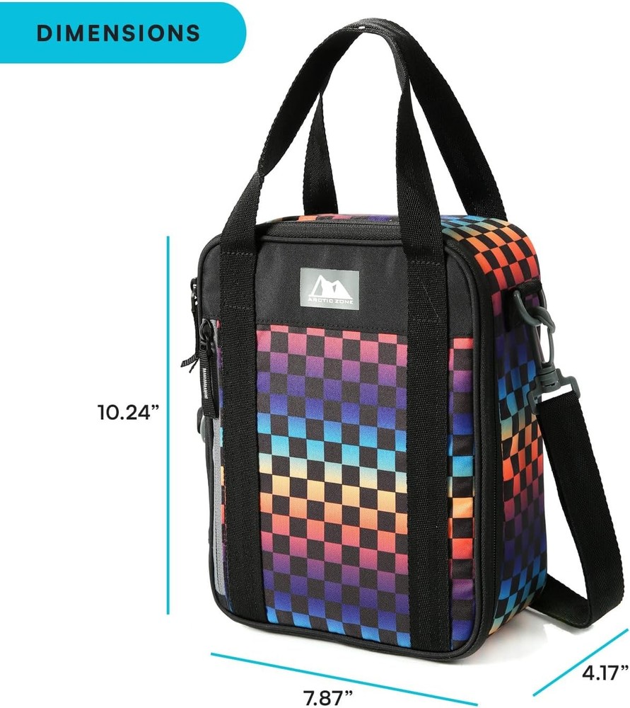 Lunch Box Combo W/ 210g Ice Pack & Sandwich Container Checkered
