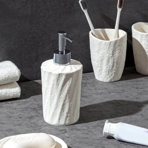 Bathroom Accessories Set, 4 PCS Modern Bathroom White Stone Look - 4pc