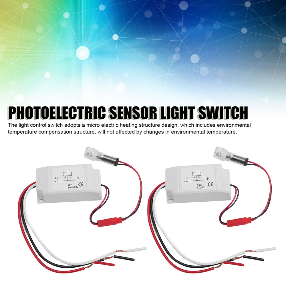 2PCS Light Control Sensor Switches Automatic Dusk to Dawn Photoelectric Switch