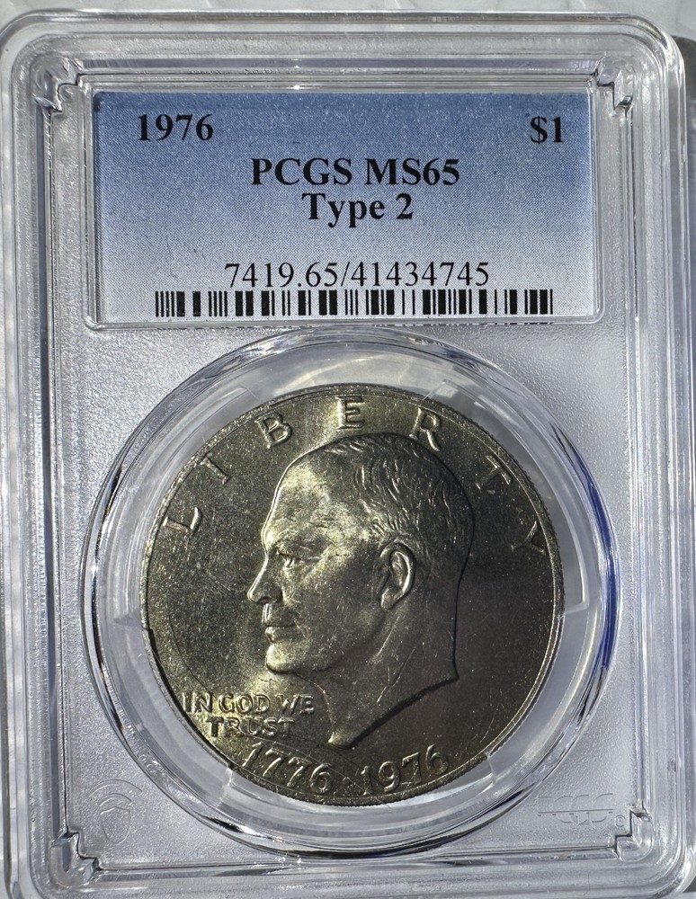 1976  Clad Eisenhower Dollar $1 Type 2 PCGS MS65  4745