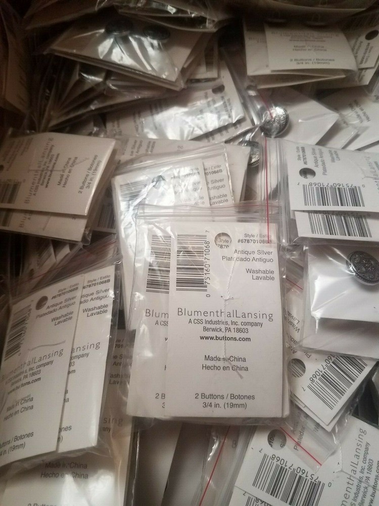 100pack Metal Buttons Shank Antique Silver 19mm bulk