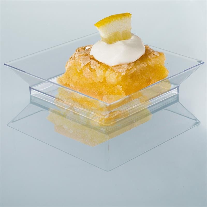 3.5" Clear DESSERT PLASTIC PLATES Square Party Wedding Disposable TABLEWARE