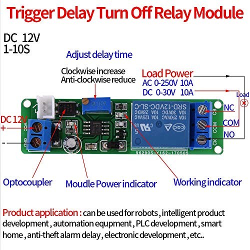 1Pcs DC 12V Timer e Adjustable Timer Delay Turn Off e Timing Relay Time Switch