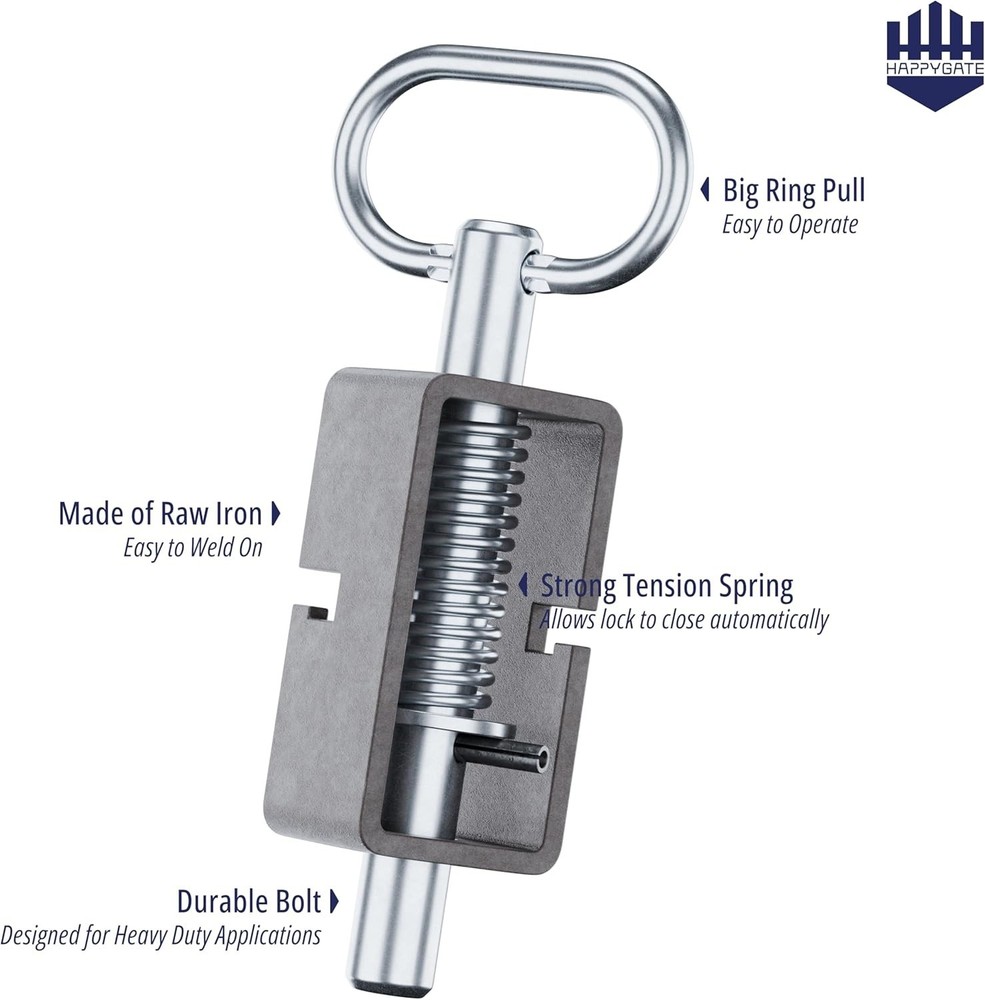 2 Pk 5-1/8" Heavy Duty Trailer Gate Latch Weld-On Spring Loaded Latch Ramp Door