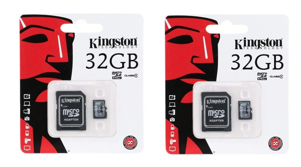 Kingston Micro SD 32 GB Memory Card Class 10 (2 Packs)