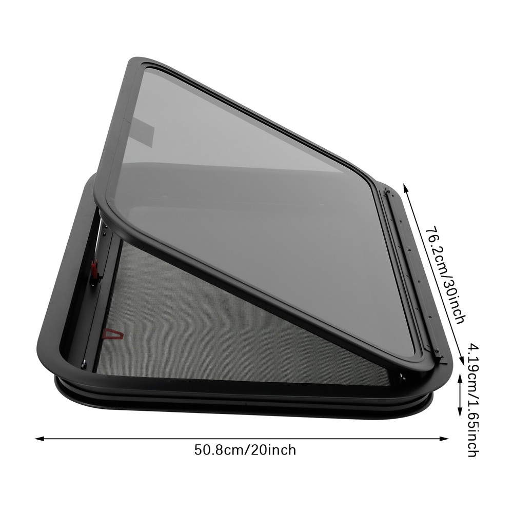 RV Exit Window Push Out Glass Camper Window Venting Window Rectangular 30-40°
