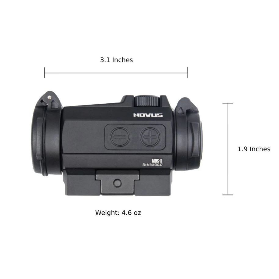 Novus Precision Airsoft Optic Micro Waterproof Red Dot Sight MDS2 Black