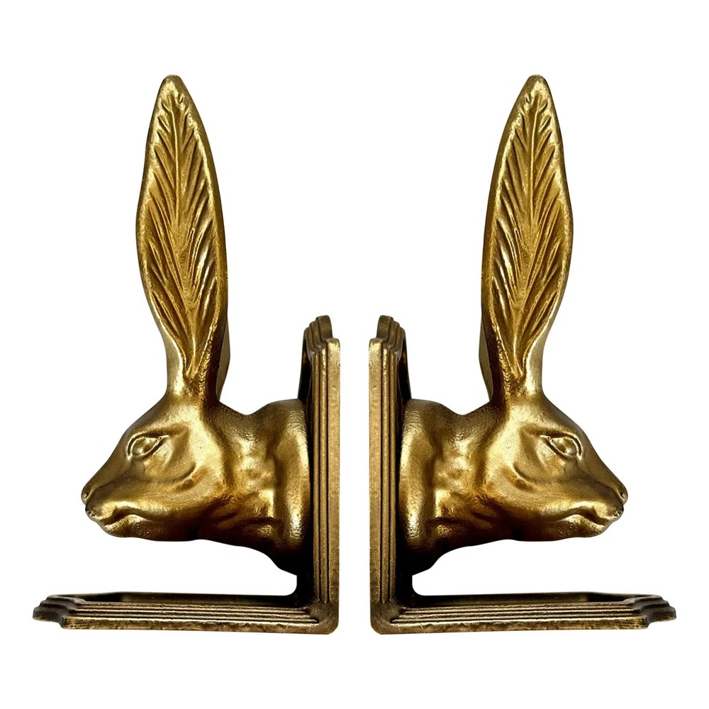 Rabbit Decorative Bookend Set - Jackrabbit, rabbit decor